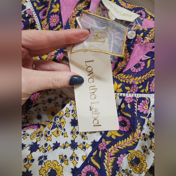 Love the Label Zina Print Boho Blouse NWT Size M $230 Retail - Picture 4 of 6